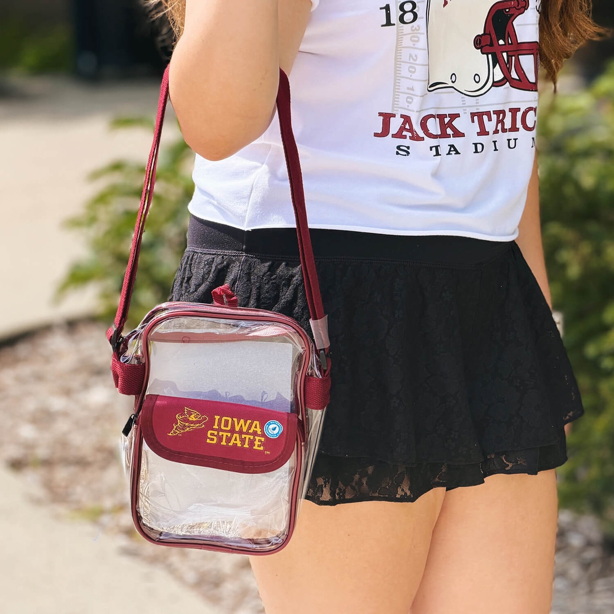 Iowa State Cyclones Cardinal Clear View Waterproof Cross Body Stadium Bag 9-inch x 6-inch x 3-inch_01.jpg
